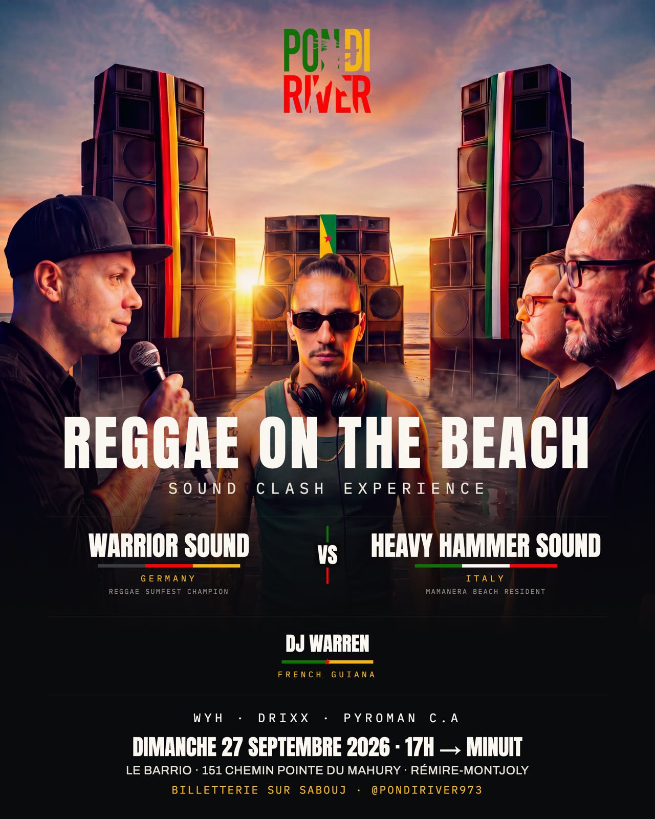 Sound Clash à Rémire-Montjoly : Warrior Sound affronte Heavy Hammer Sound